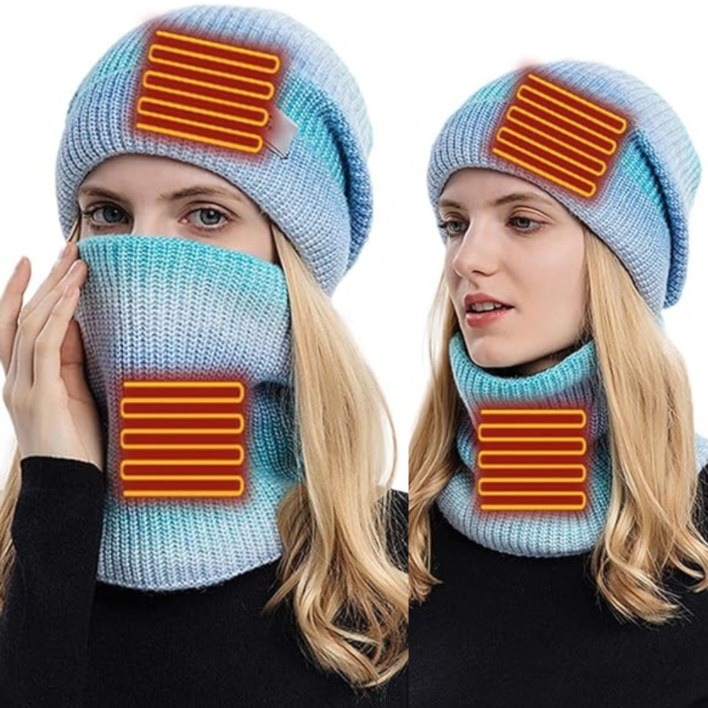 2-in-1 USB Heated Hat and Scarf Winter Set