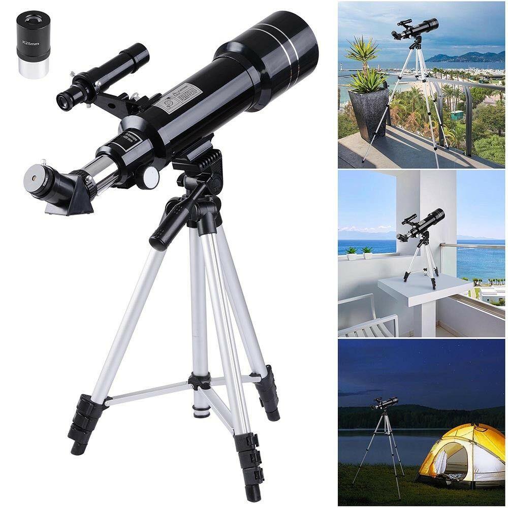 Astronomical Refractor Telescope 400/70mm 66x Magnification Refractive Eyepieces Tripod Beginners