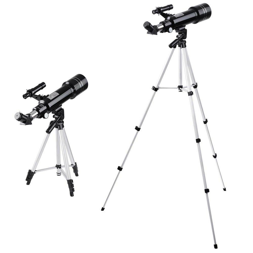 Astronomical Refractor Telescope 400/70mm 66x Magnification Refractive Eyepieces Tripod Beginners