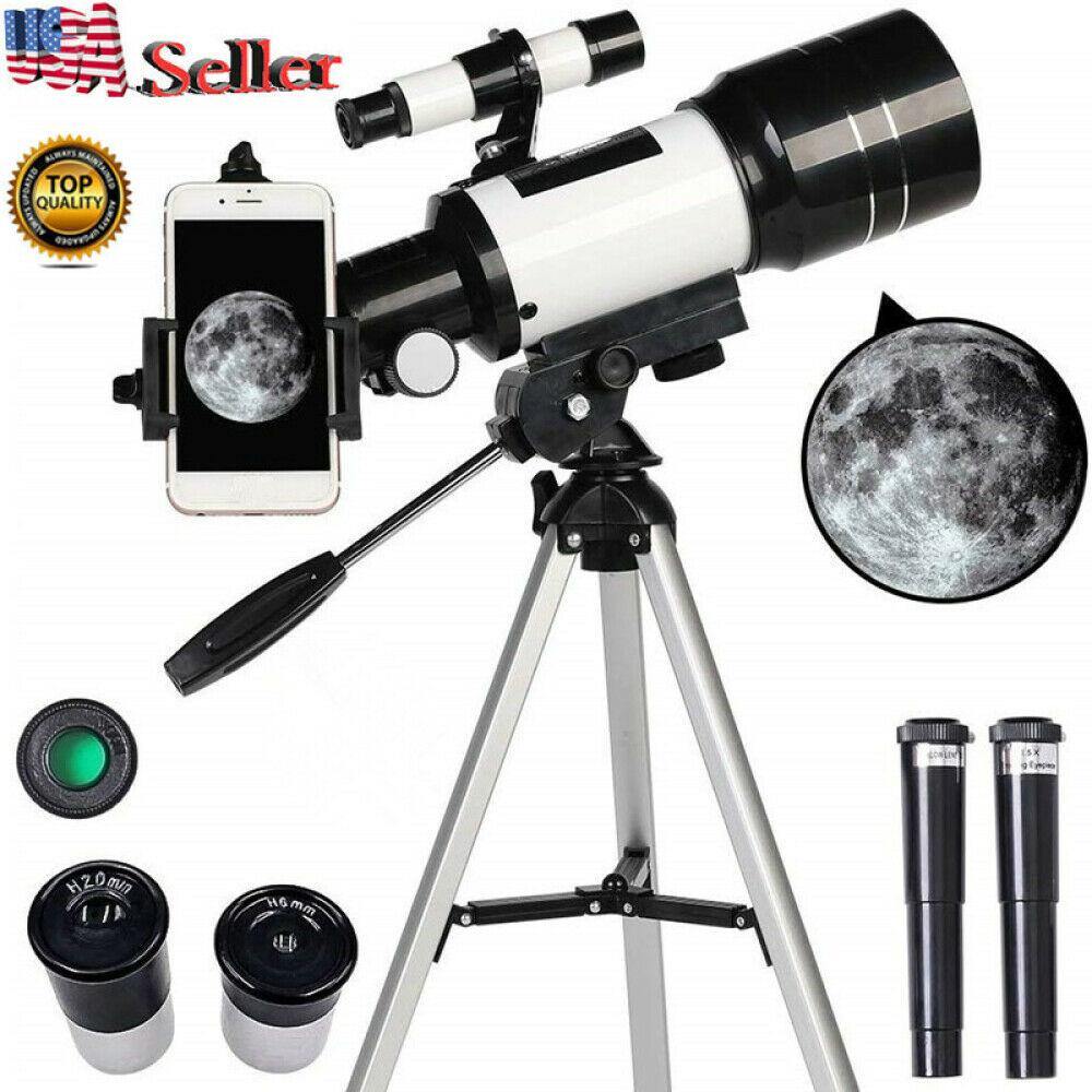 Professional Astronomical 150x Magnification Refracting Telescope 300/70mm With Tripod Phone Adapter