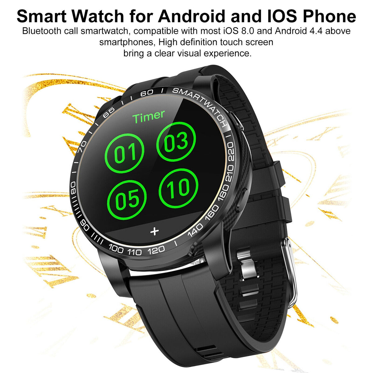 Waterproof Smart Watch Heart Rate Monitor for iPhone iOS and Android Fitness Tracker