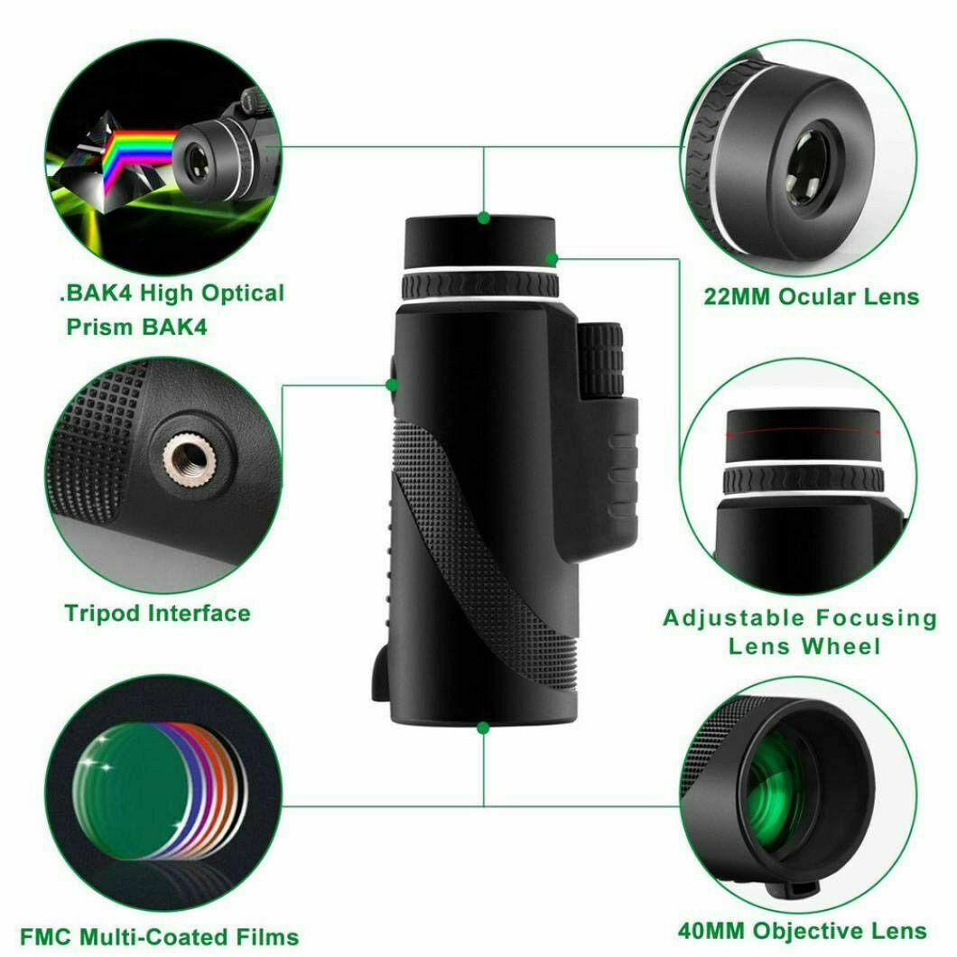 Waterproof High Definition Monocular Telescope For iPhone Samsung