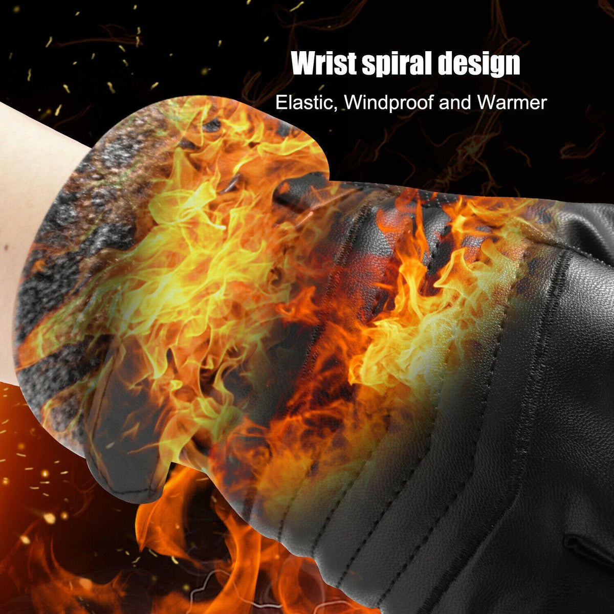 -30℃ Leather Waterproof Winter Warm Ski Gloves | Touch Screen Compatible