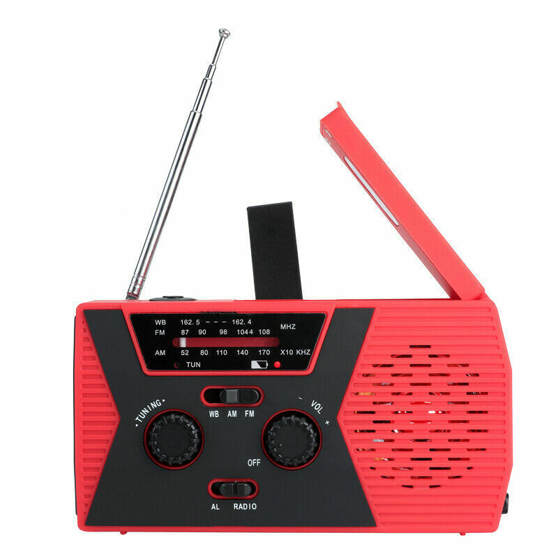 Solar Powered Emergency Hand Crank Weather Alert Radio 2000mAh