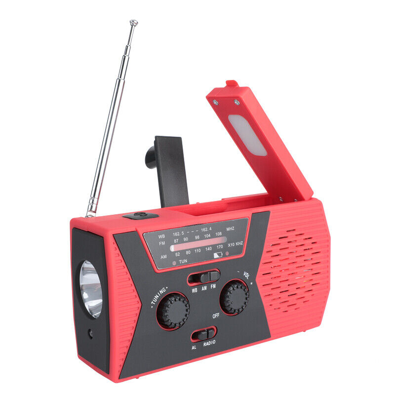 Solar Powered Emergency Hand Crank Weather Alert Radio 2000mAh