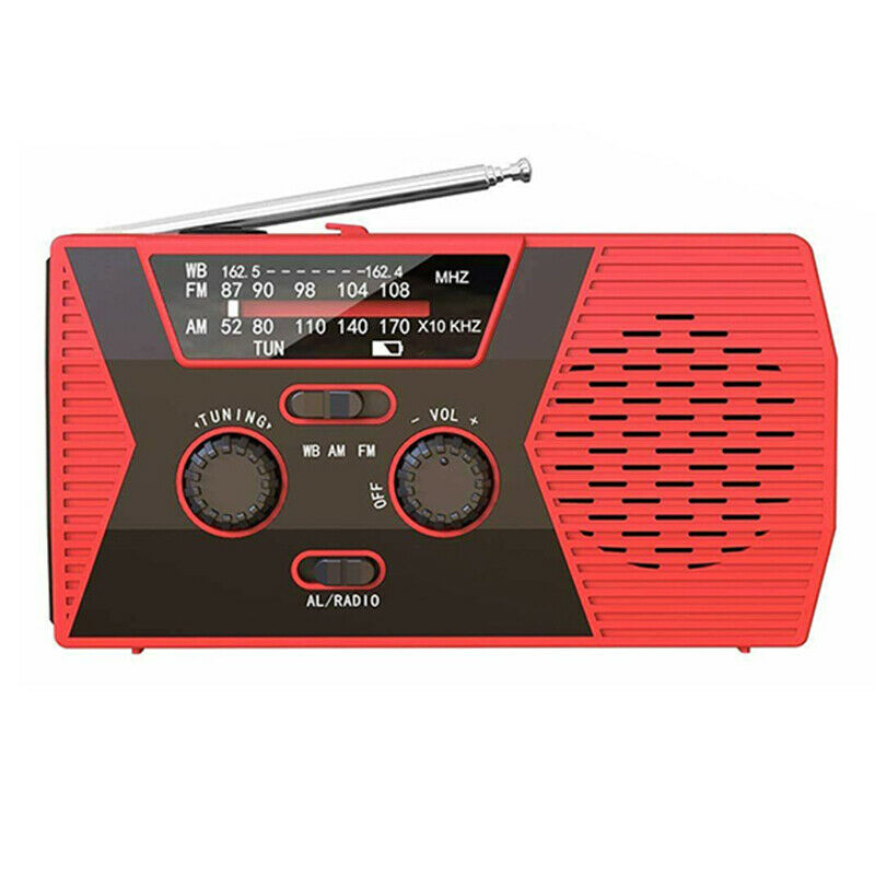 Solar Powered Emergency Hand Crank Weather Alert Radio 2000mAh