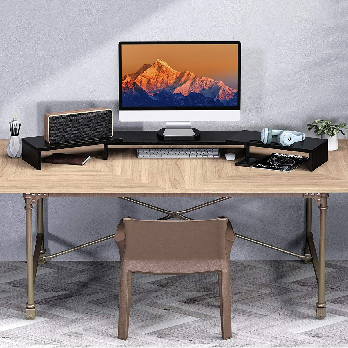 Adjustable Dual / Triple Computer Monitor Laptop Desktop Stand Riser