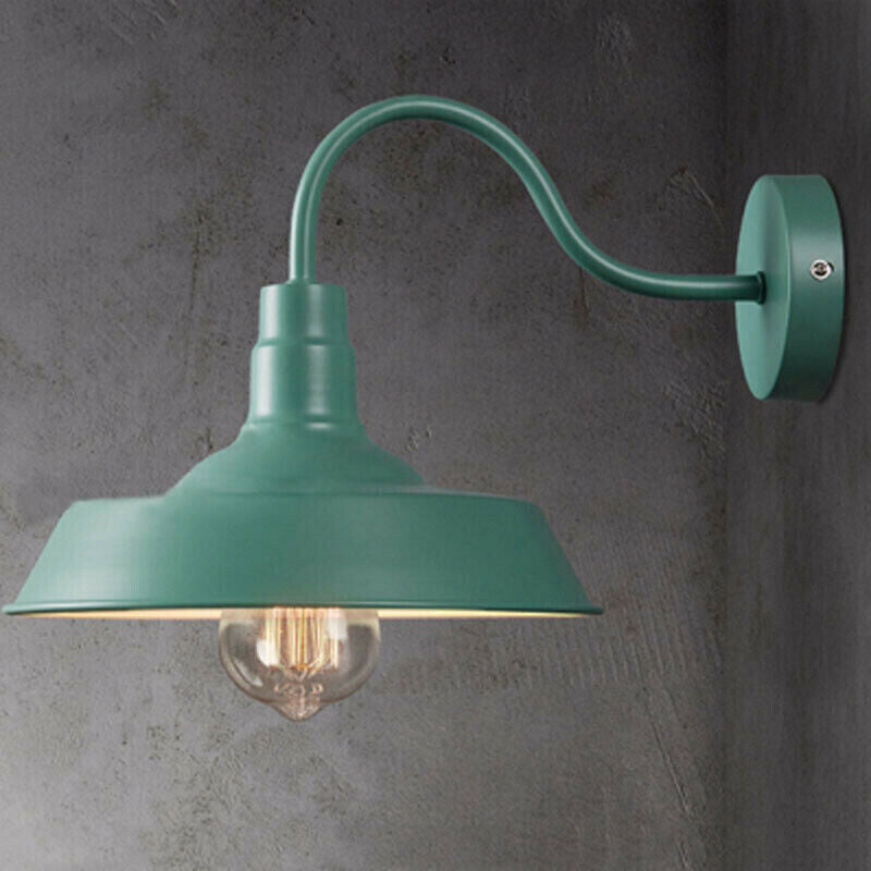 Vintage Indoor / Outdoor Farmhouse Gooseneck Barn Lamp Light Fixture