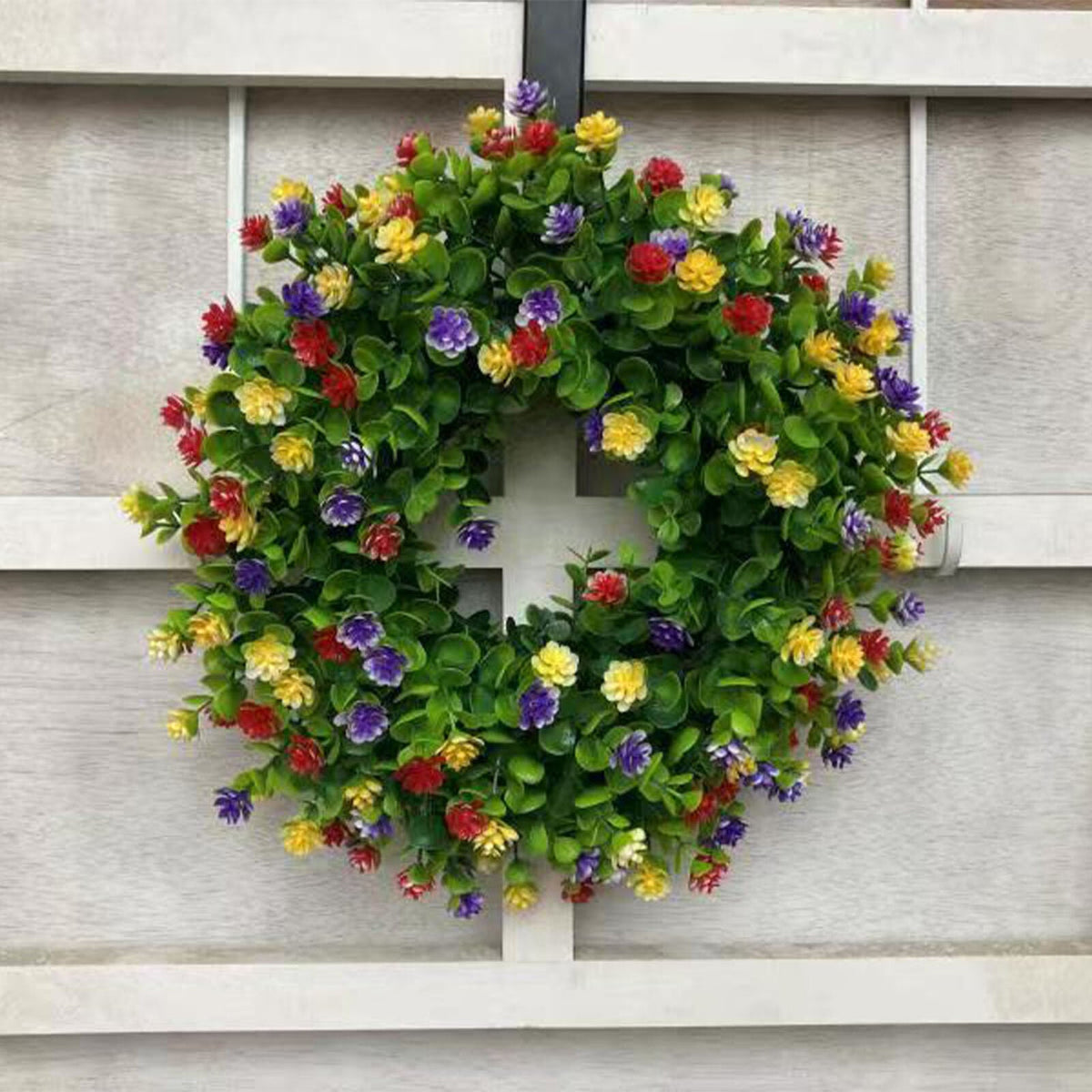 Colorful Front Door Spring Summer Faux Flower Floral Wreath