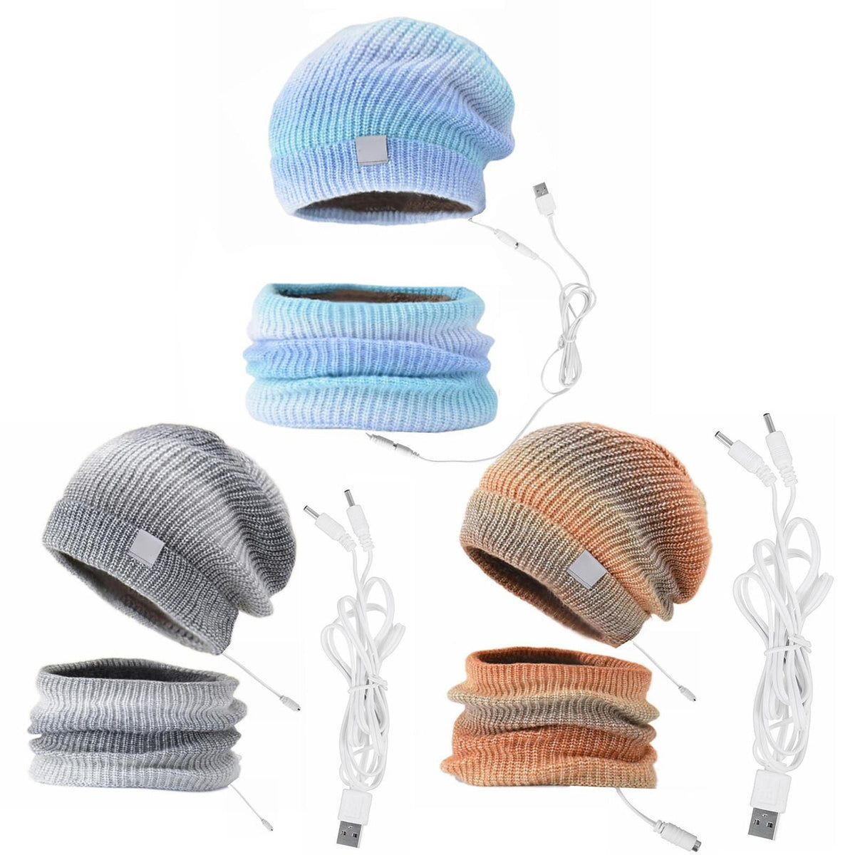 2-in-1 USB Heated Hat and Scarf Winter Set