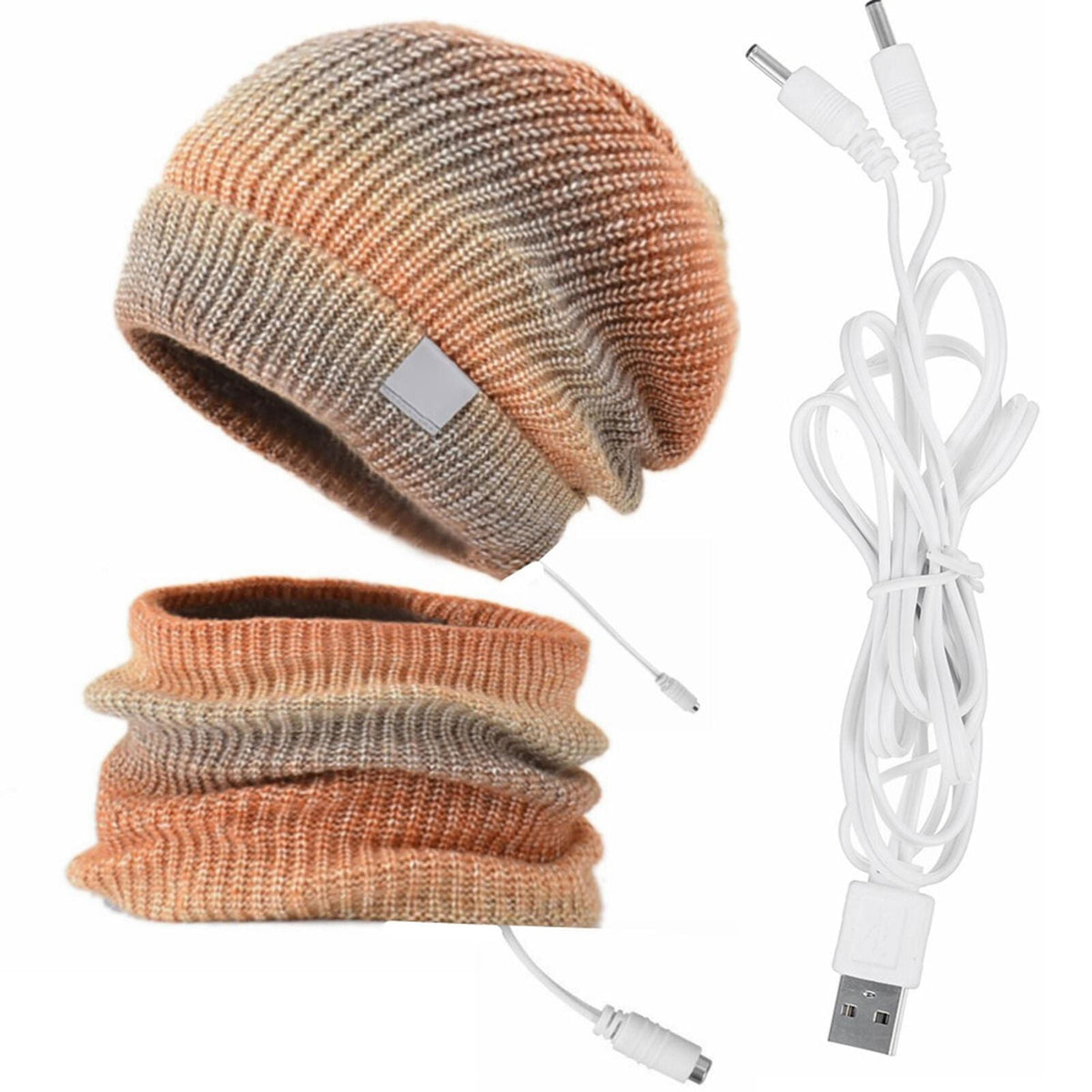 2-in-1 USB Heated Hat and Scarf Winter Set