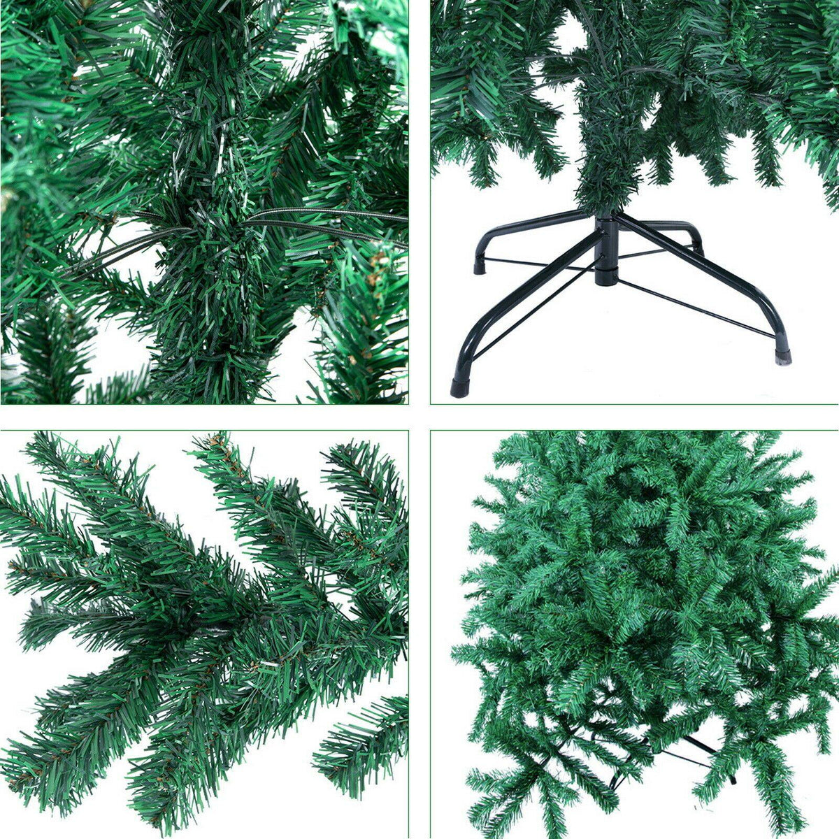 6ft Waterproof Green 700 Pines Artificial Christmas Xmas Tree With 300 LED Warm White Lights