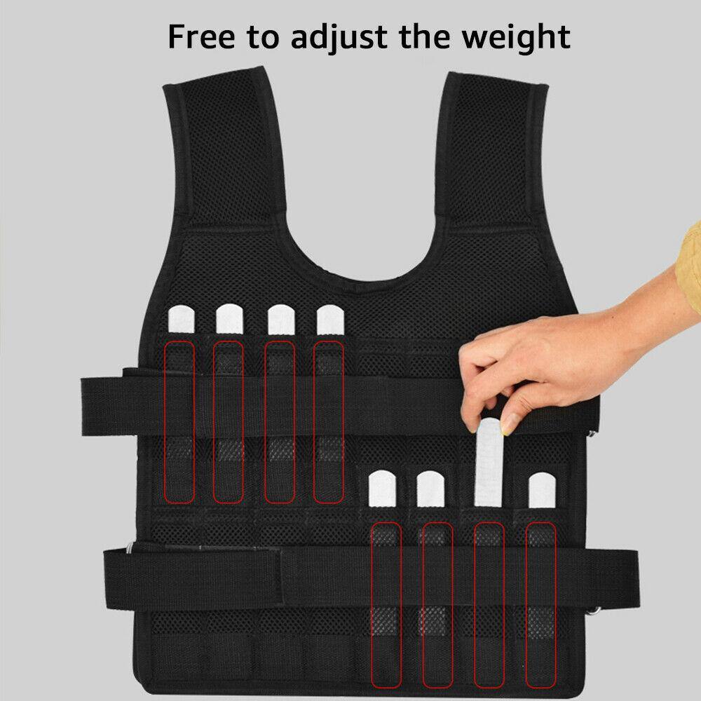 44 Pound Weighted Vest Workout Equipment | Adjustable Gym Training Empty Jacket