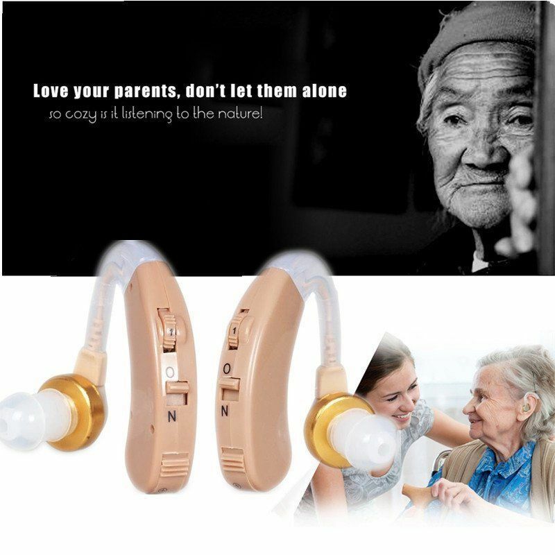 A Pair of Digital Hearing Aids Behind The Ear Sound Amplifier