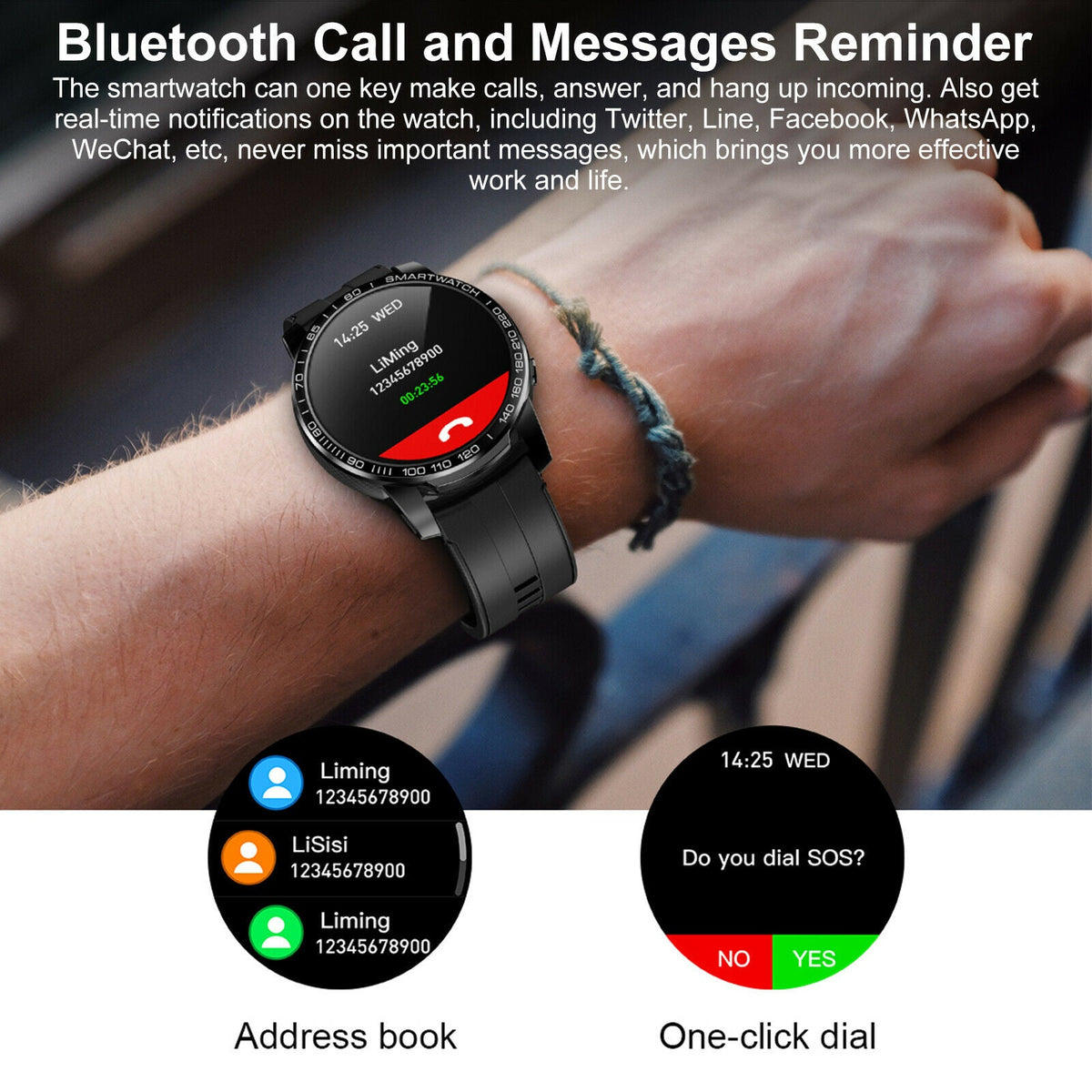 Waterproof Smart Watch For iPhone Android Samsung