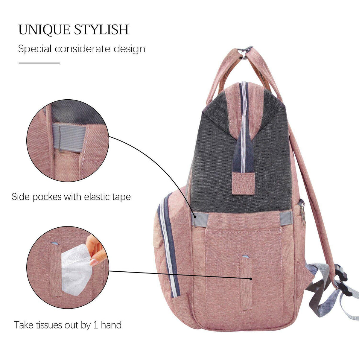 USB Baby Diaper Bag With Feeding Bottle Bag