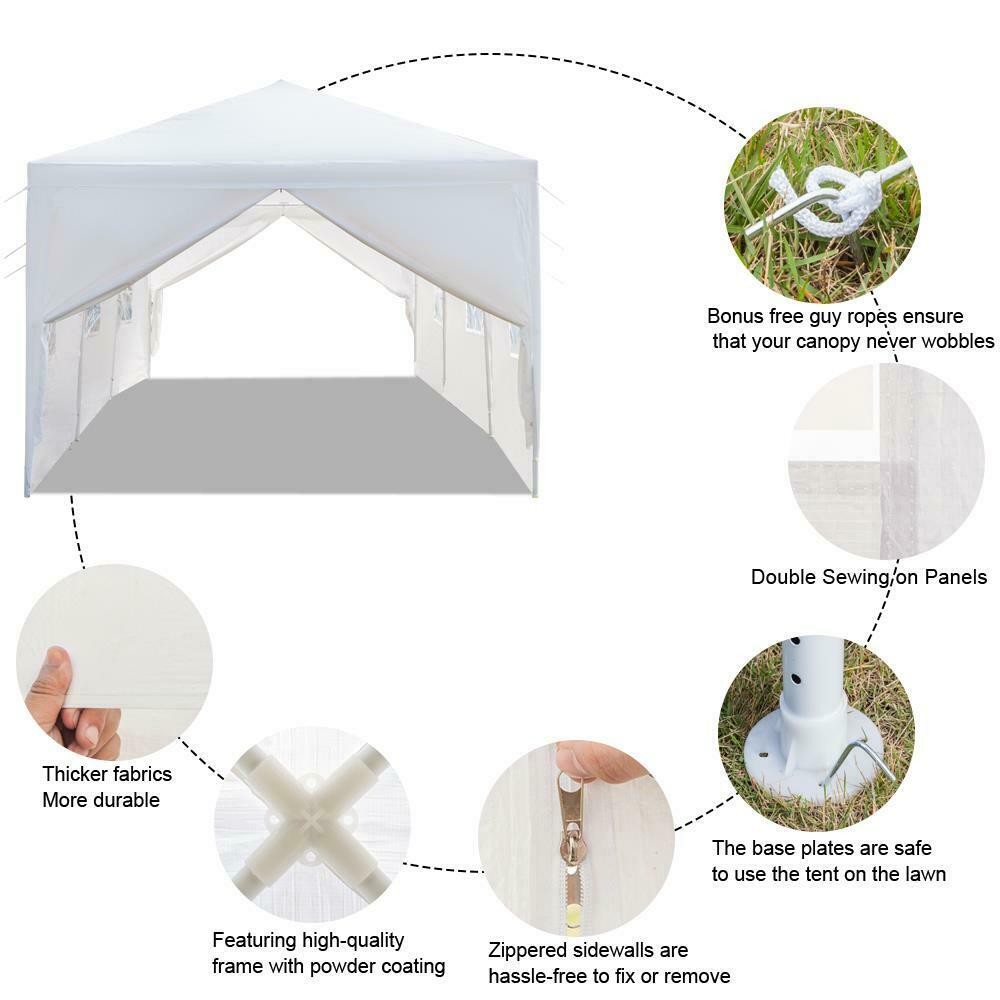 10' by 30' Portable White Party Canopy Tent