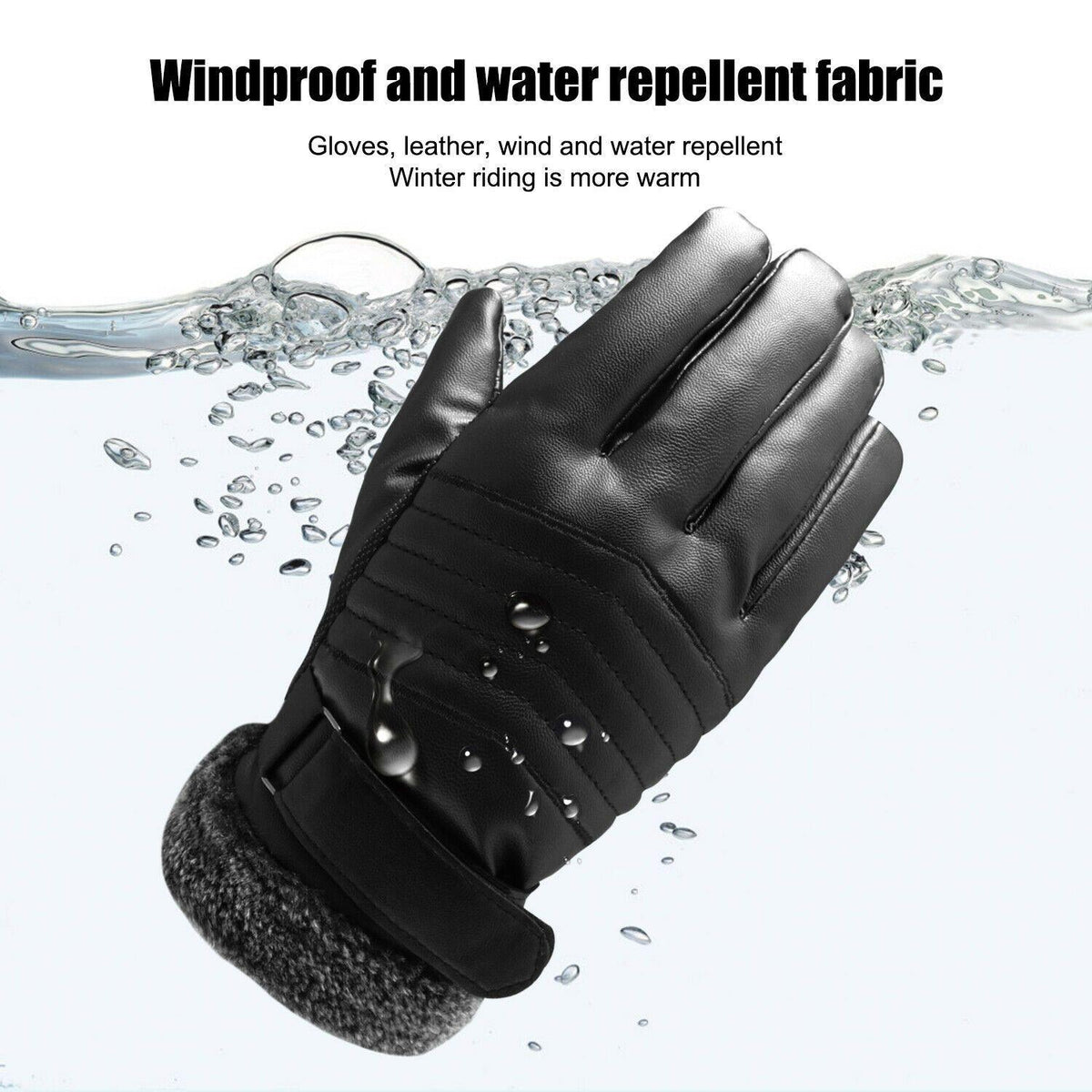 -30℃ Leather Waterproof Winter Warm Ski Gloves | Touch Screen Compatible