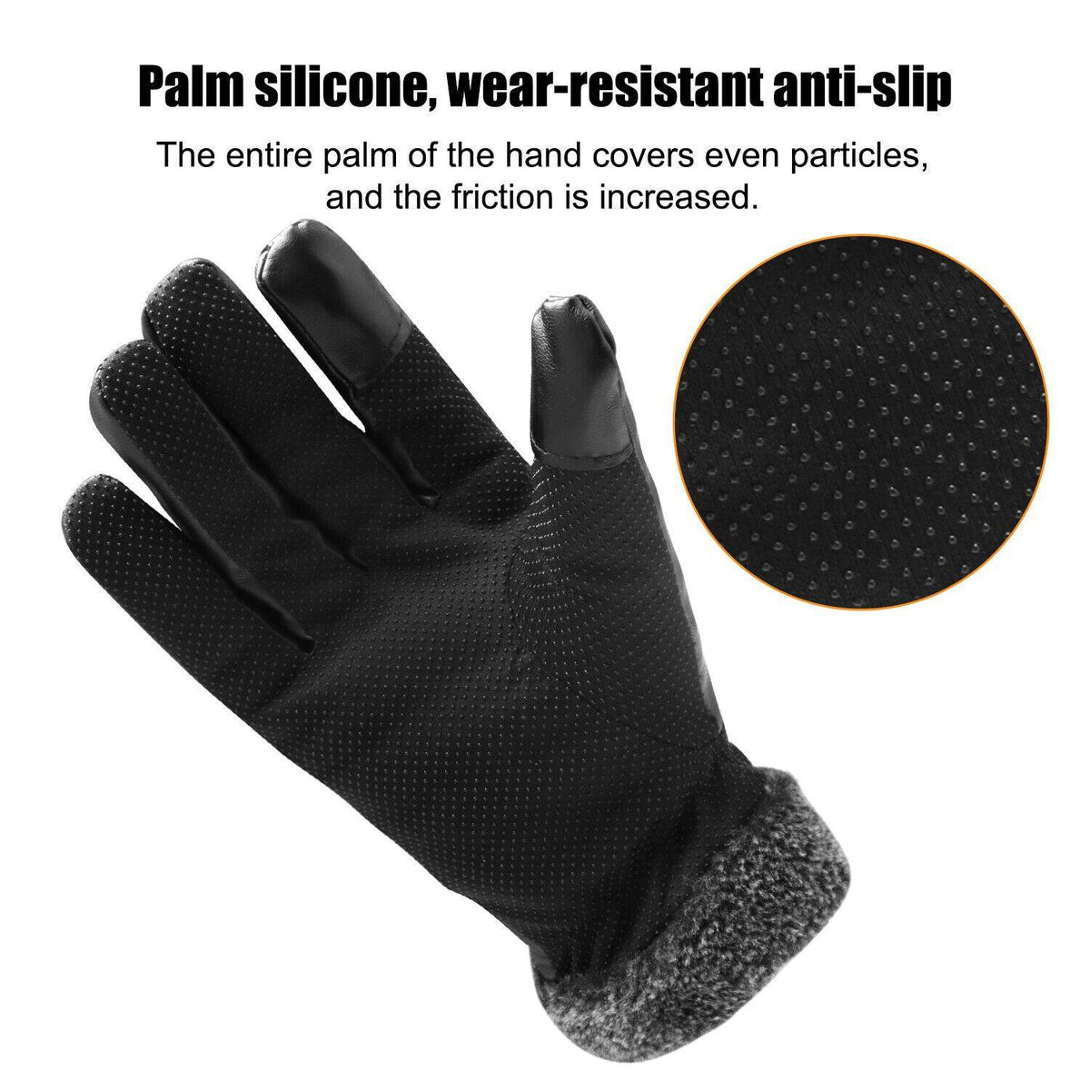 -30℃ Leather Waterproof Winter Warm Ski Gloves | Touch Screen Compatible