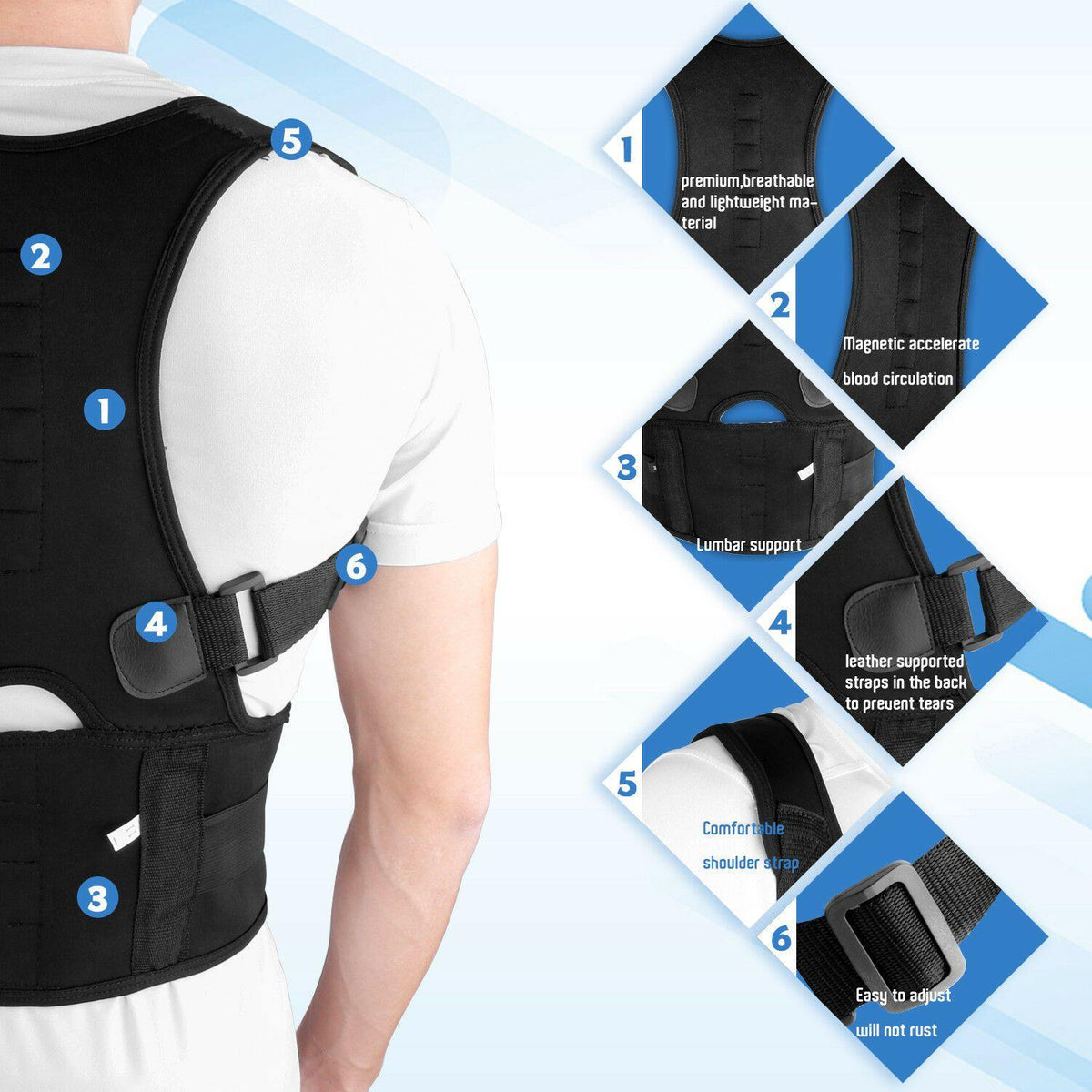 #1 Adjustable Posture Corrector Belt For Men and Women