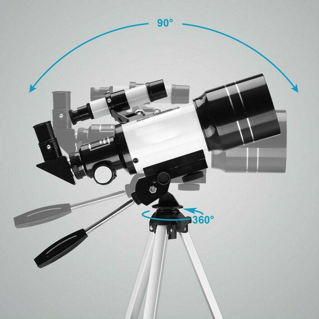 Professional Astronomical 150x Magnification Refracting Telescope 300/70mm With Tripod Phone Adapter