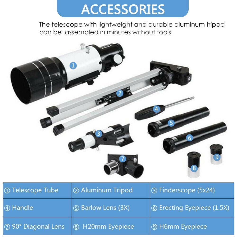 70mm Astronomical Refractor Telescope With Tripod