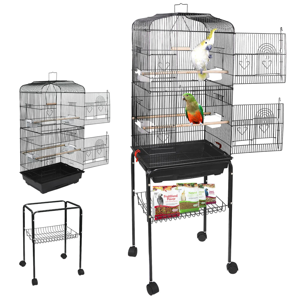 Rolling Bird Parrot Stand Cage