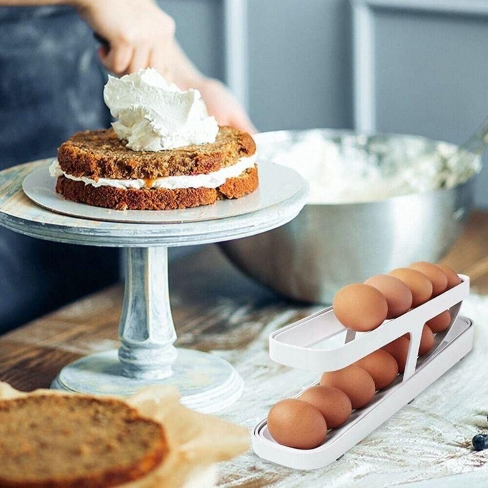 2-Tier Egg Roll Down Dispenser Refrigerator Rack