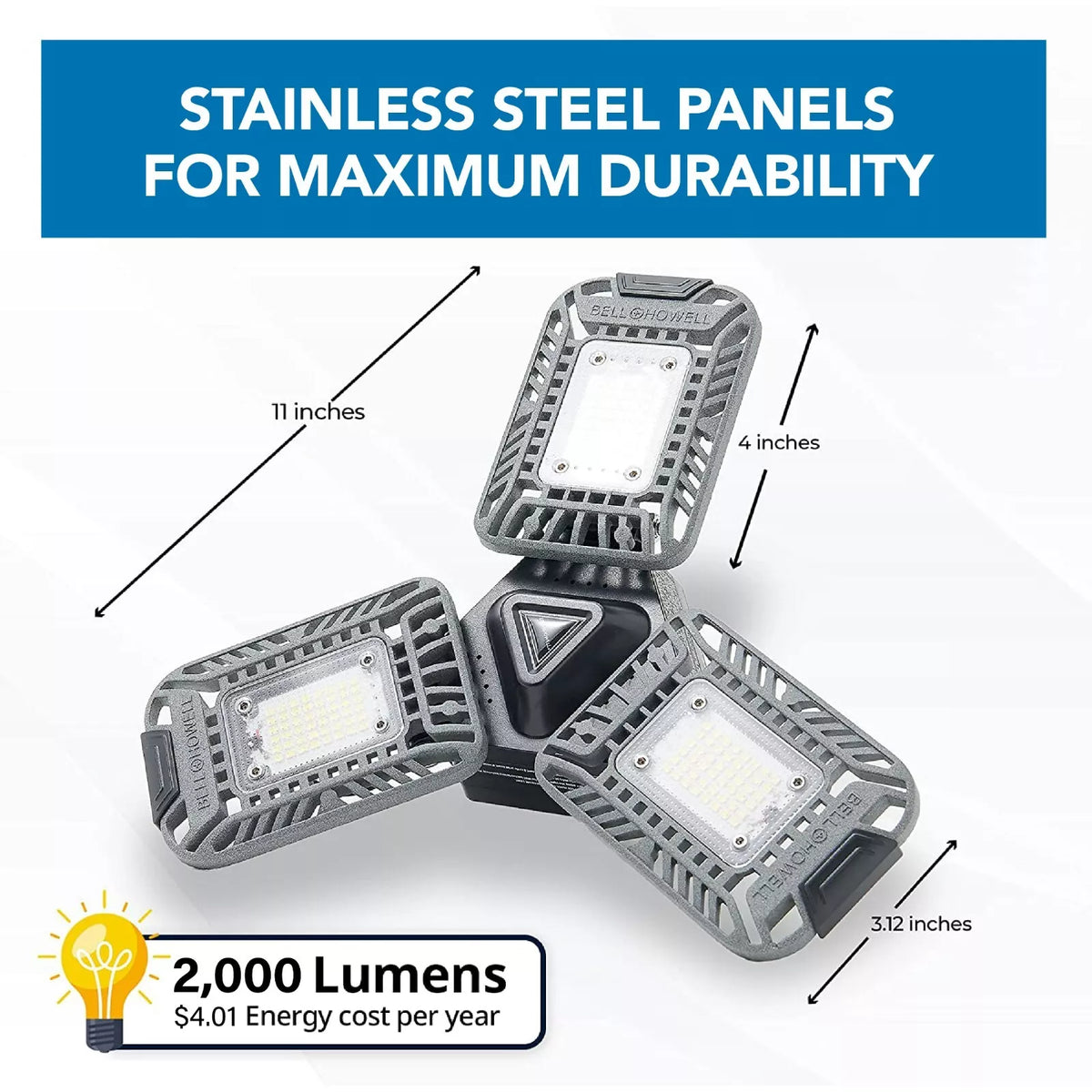 2000 Lumens Multi-Directional Led 3 Panel Ceiling Light