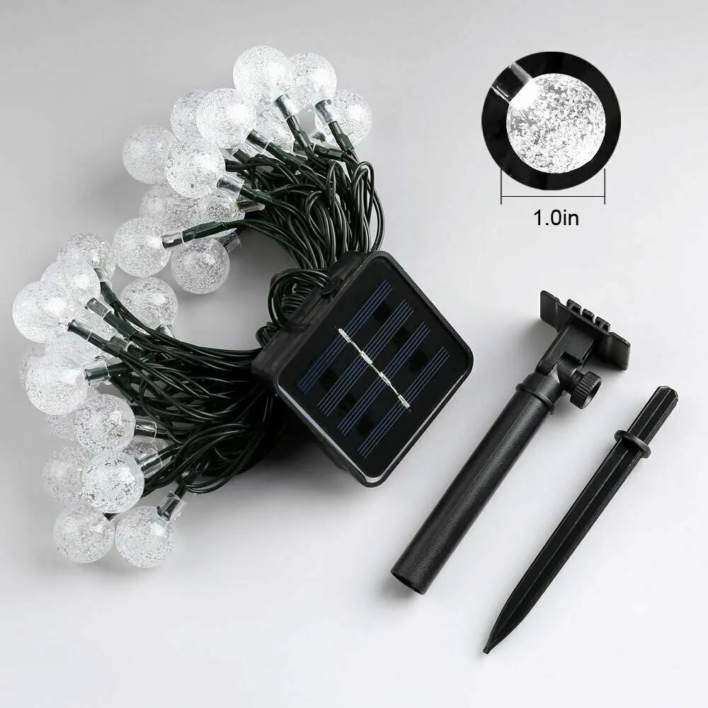 Solar Powered 30 Led String Light Garden Path Yard Decor Lamp