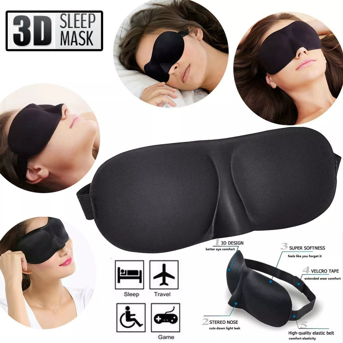 3D Silk Sleep Eye Mask