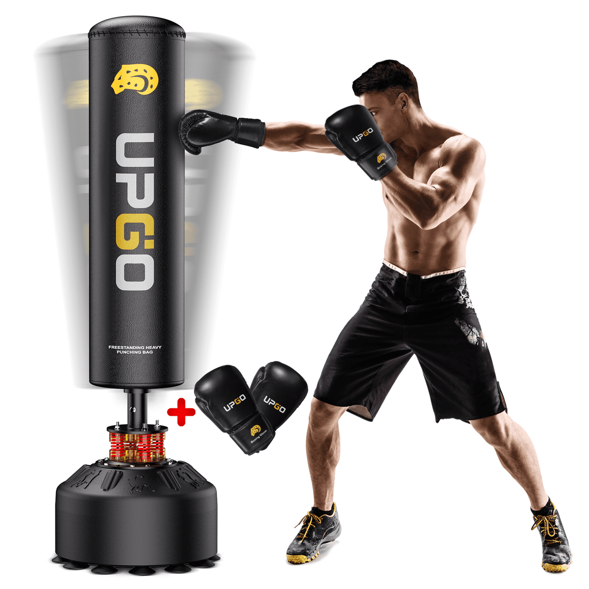 70" 205 Pound MMA Kick Boxing Punching Bag With Boxing Gloves