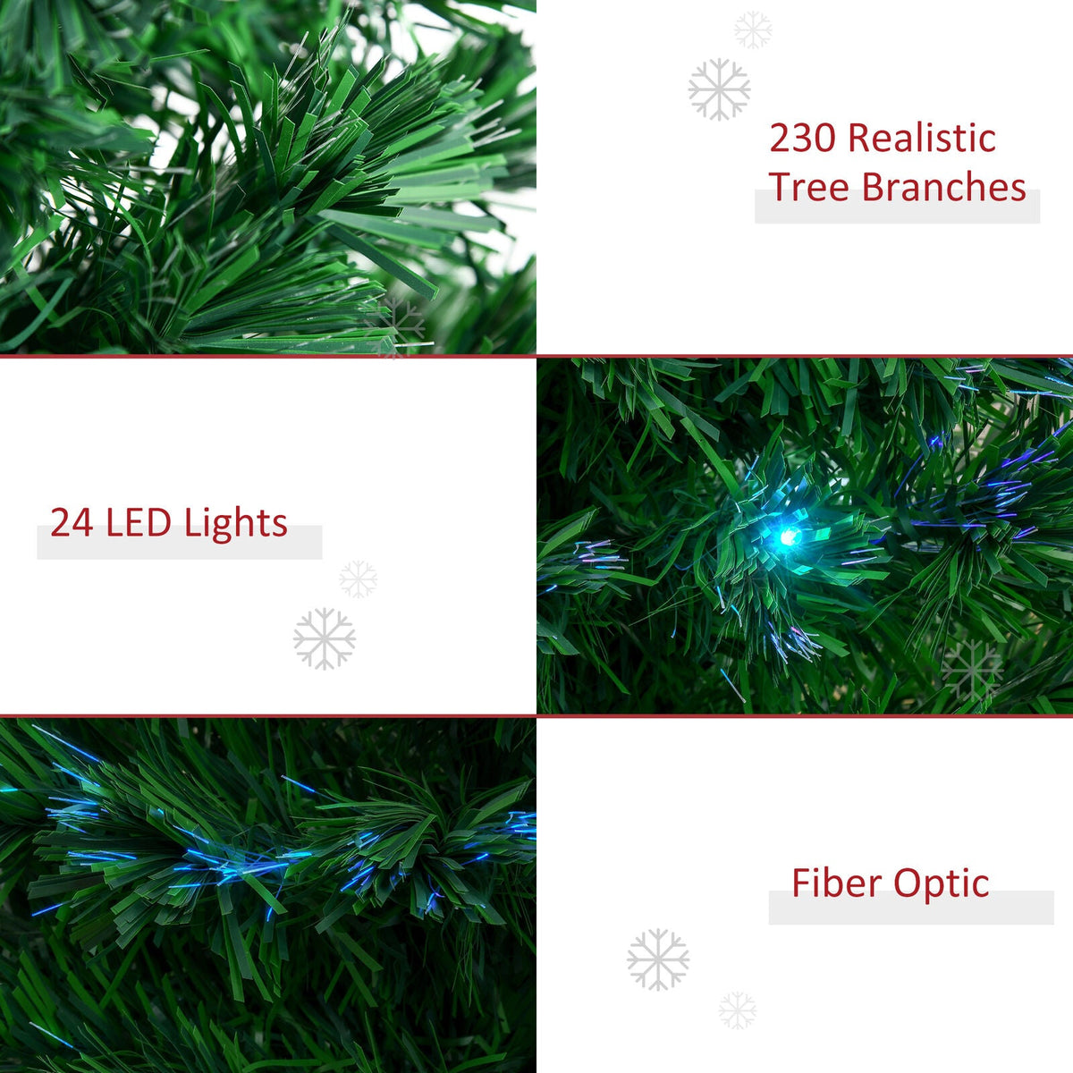 6 Ft Pre-Lit Christmas Tree With Colorful LED Lights Decorations