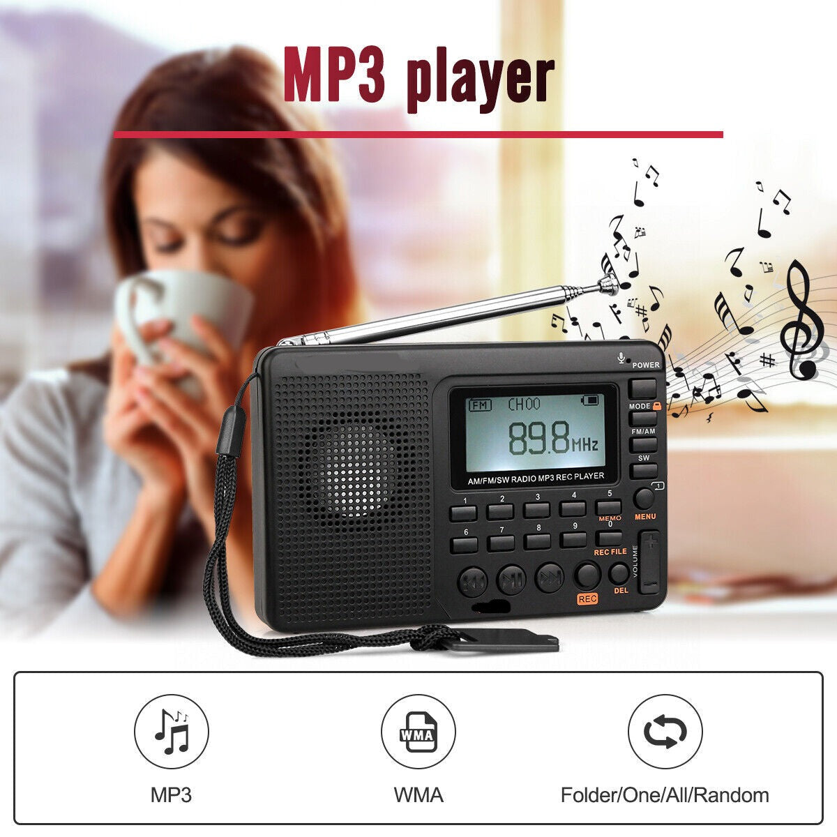 Digital Speaker Portable FM/AM SW Radio