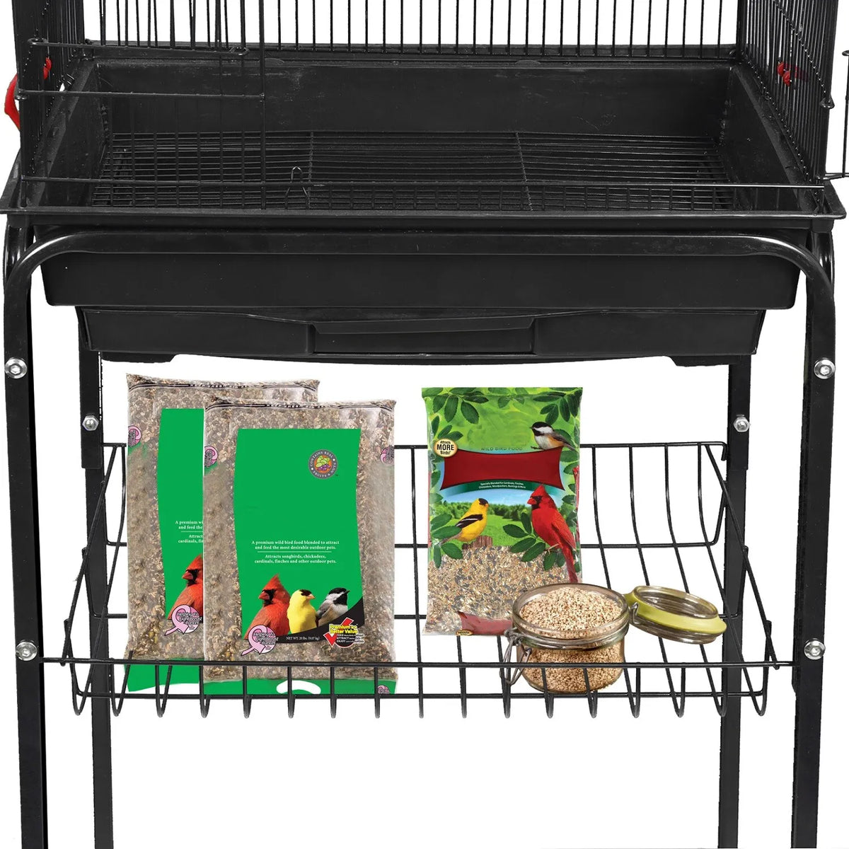 Rolling Bird Parrot Stand Cage