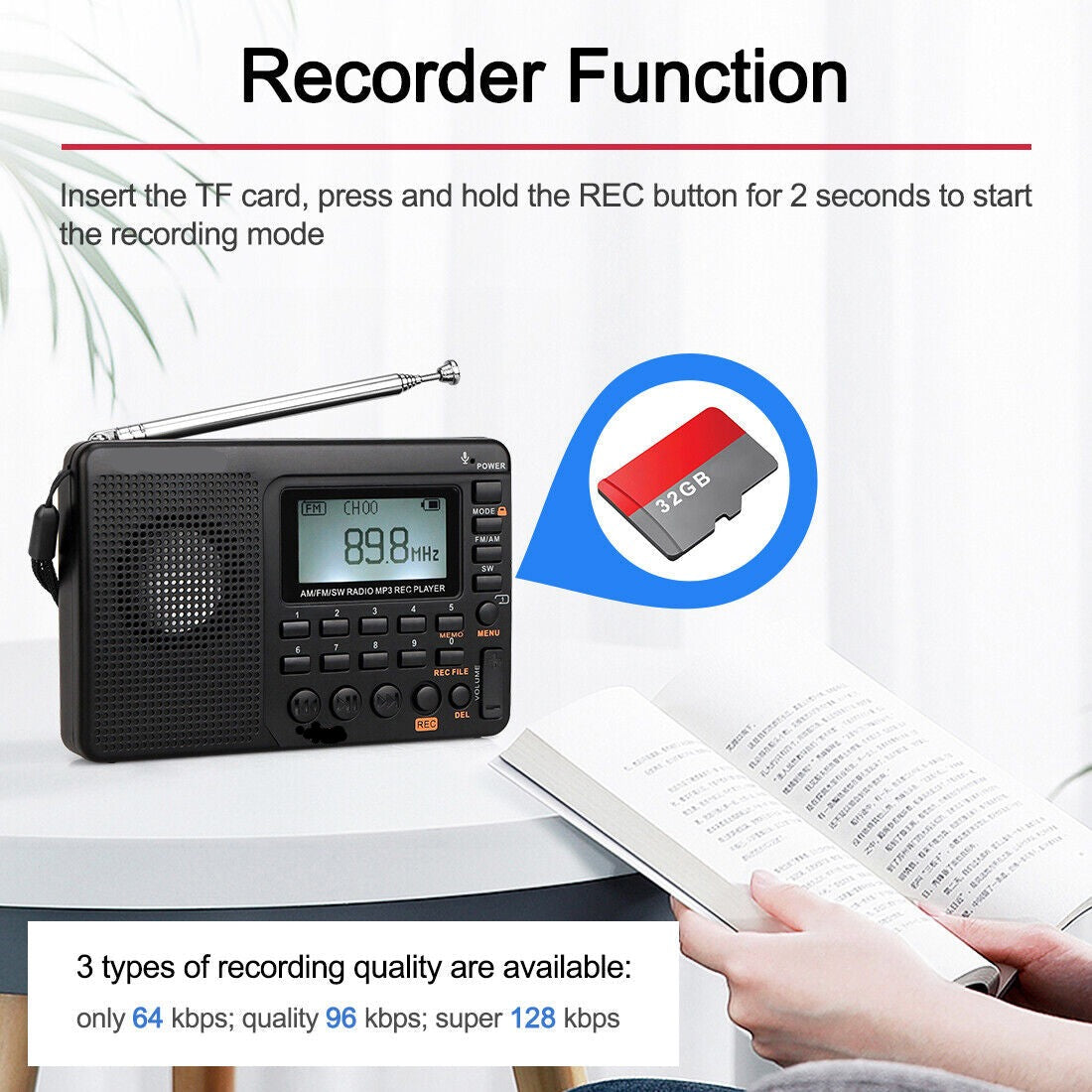 Digital Speaker Portable FM/AM SW Radio