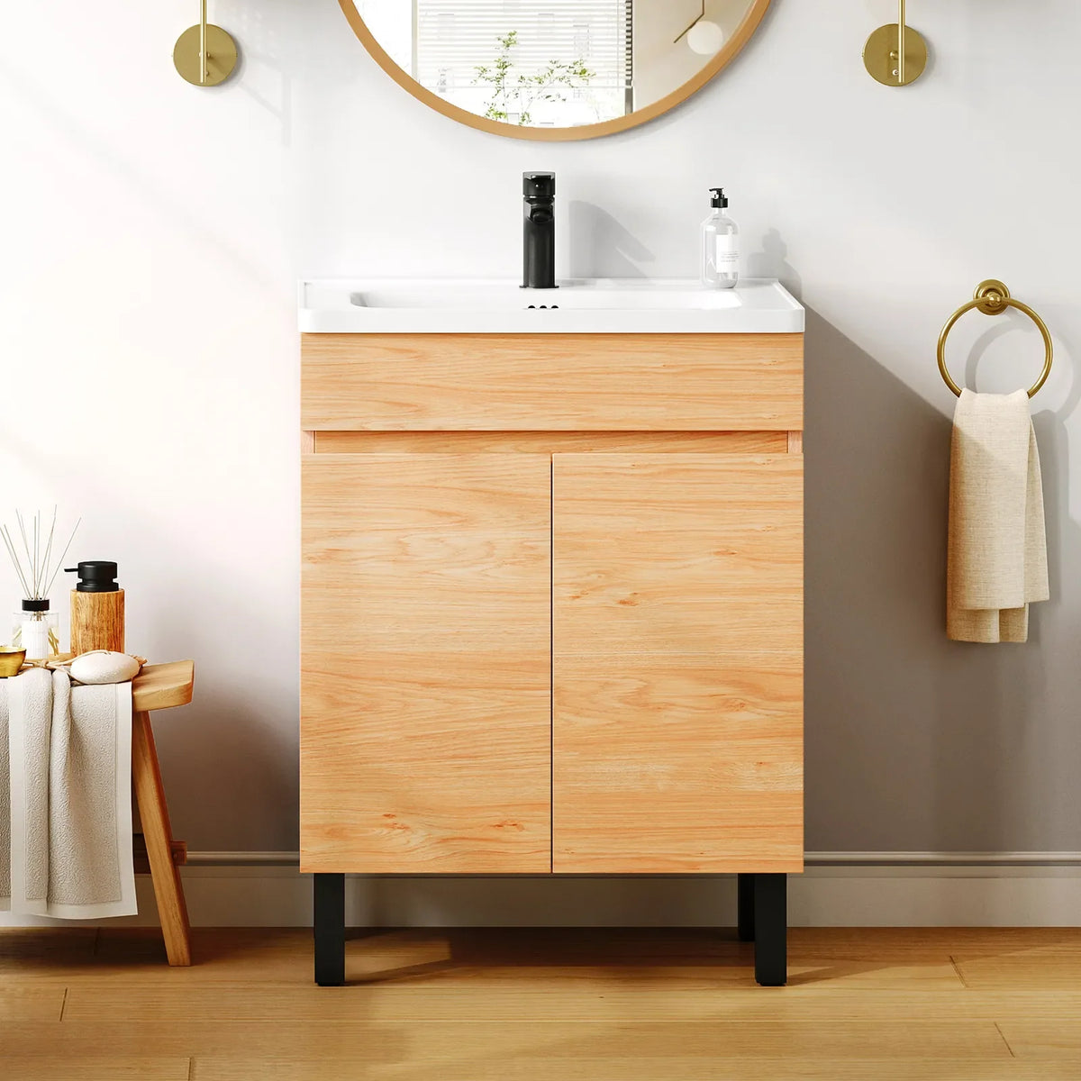 All-in-One Bathroom Vanity Cabinet with Sink