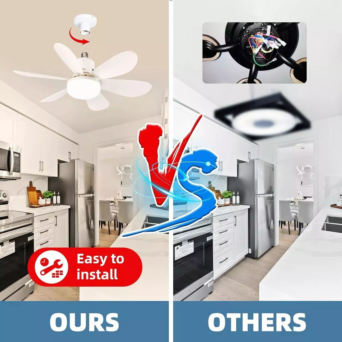 Socket Ceiling Fan With Light