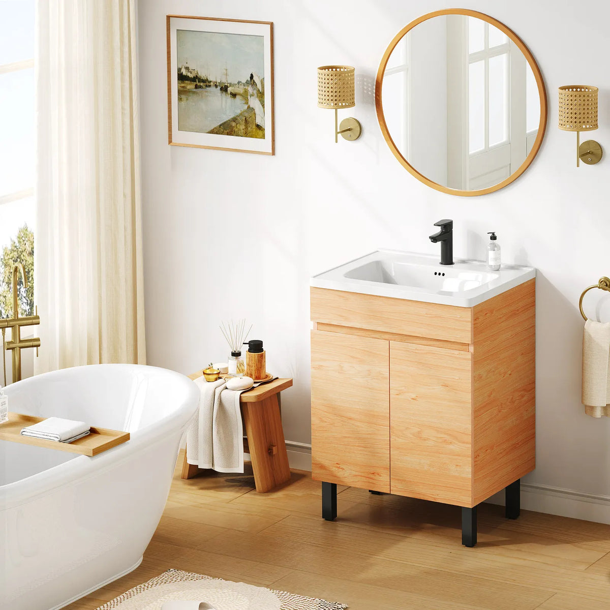 All-in-One Bathroom Vanity Cabinet with Sink