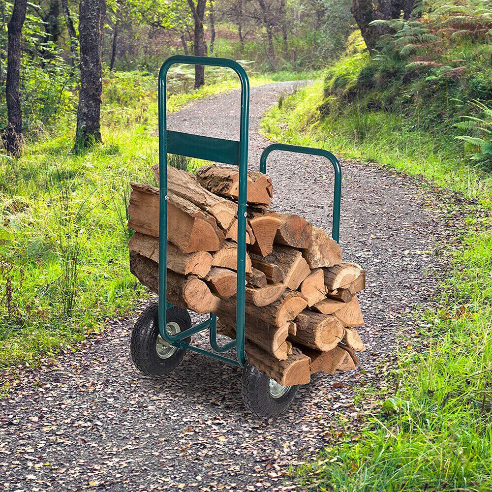 Rolling Wheeled Firewood Log Carrier Hand Cart Dolly