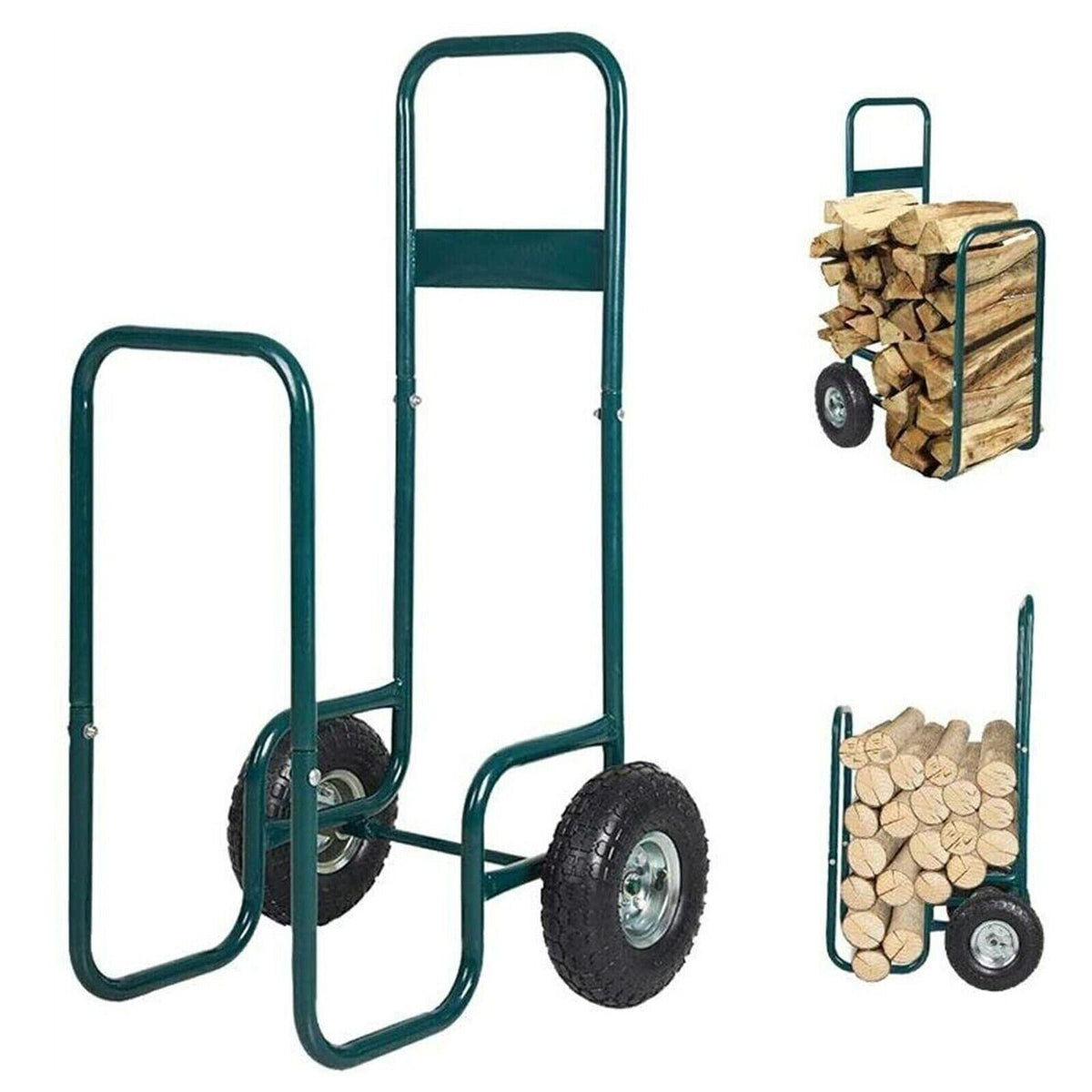 Rolling Wheeled Firewood Log Carrier Hand Cart Dolly