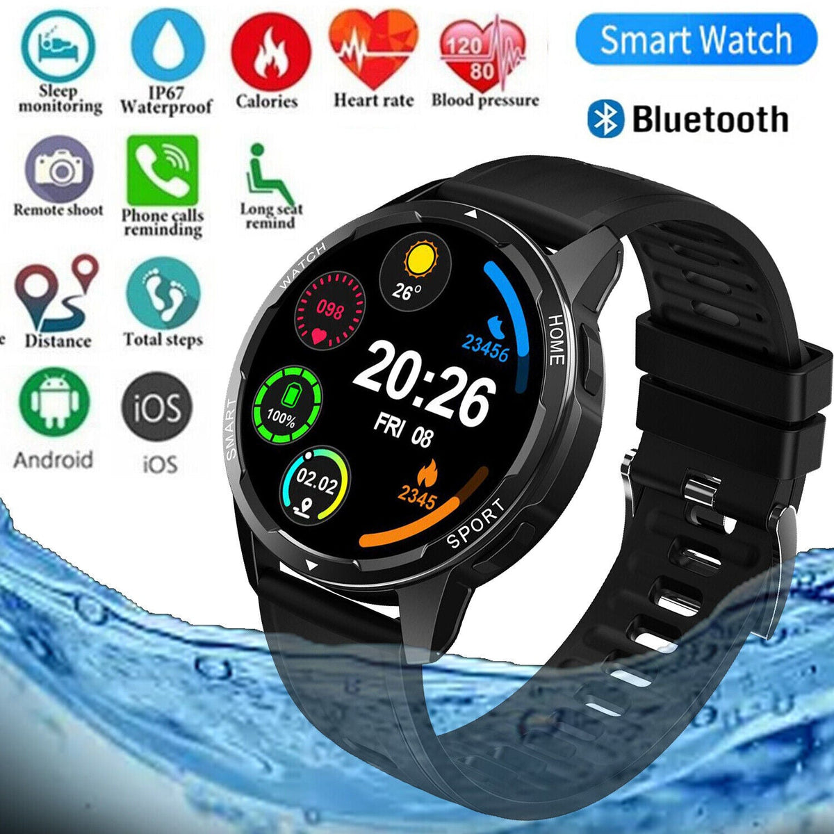 Smart Watch Fitness Tracker For iPhone Samsung