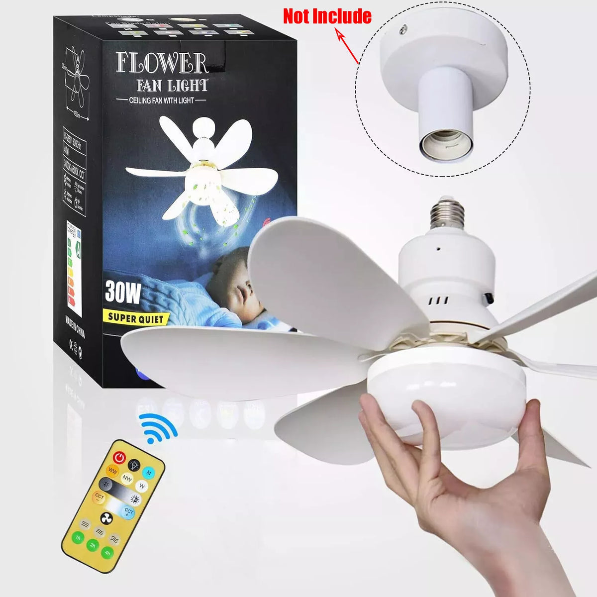 Socket Ceiling Fan With Light