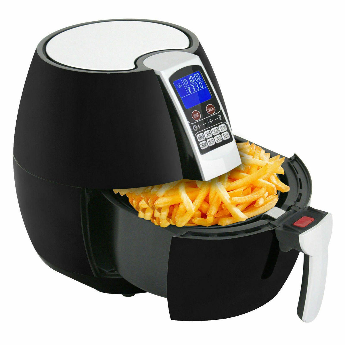 1500W LCD Electric Air Fryer With 8 Cooking Presets, Temperature Control and Timer