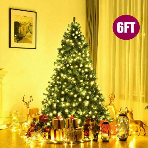 6ft Waterproof Green 700 Pines Artificial Christmas Xmas Tree With 300 LED Warm White Lights