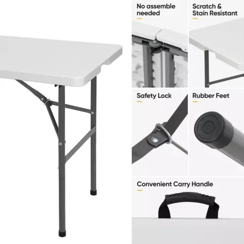 4 FT Folding Table for Party Dining In/Outdoor