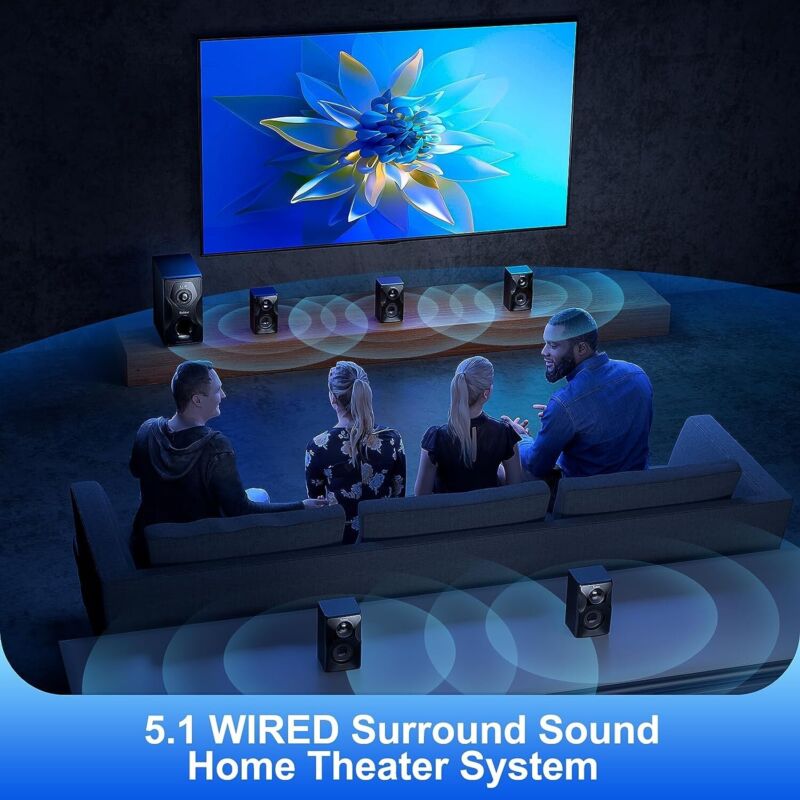 Surround Sound Home Theater Systems 700 Watts Bluetooth Speaker 5.25" Subwoofer