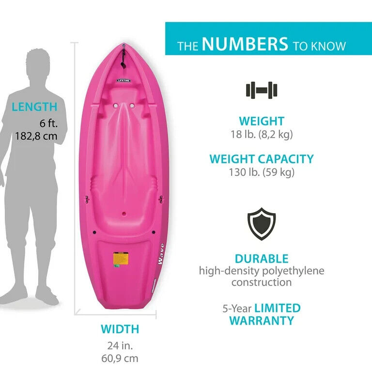 6 ft Youth Kayak, Pink