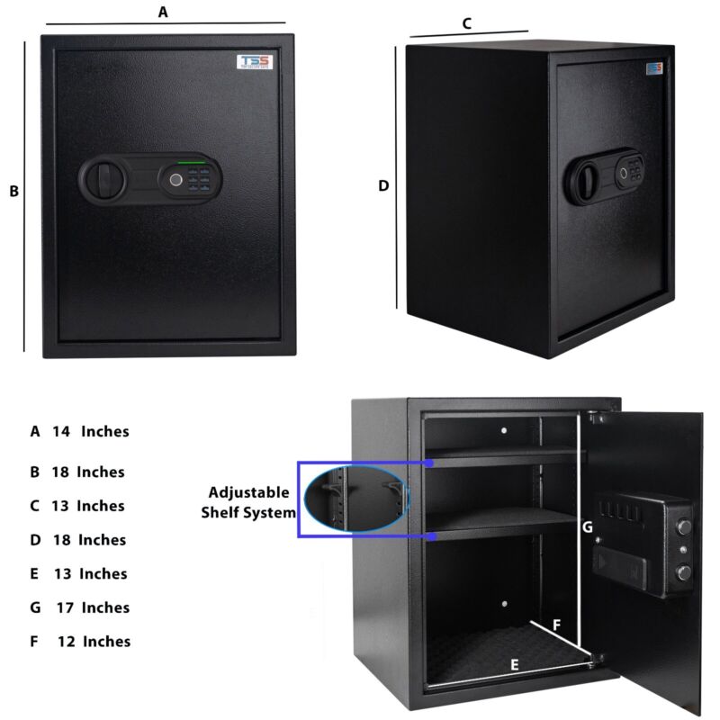 Biometric Cabinet Safe Fast Acccess Home Office Securty Protect