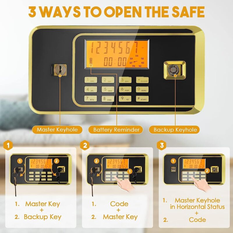 2.2 Cub Safe Box Digital Combination LED Lock Safe Keypad Home